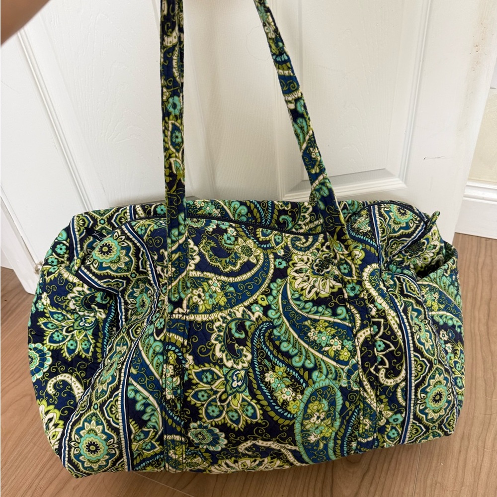 Vera Bradley Green and Blue Paisley Travel Bag